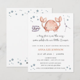 Cancer Zodiac Baby Shower Invitation シーズンカード