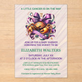 Cancer Zodiac Baby Shower Lavender and Green アクリル招待状 (正面)