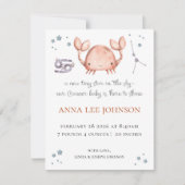 Cancer Zodiac Birth Announcement シーズンカード (正面)