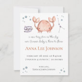 Cancer Zodiac Birth Announcement シーズンカード (正面)