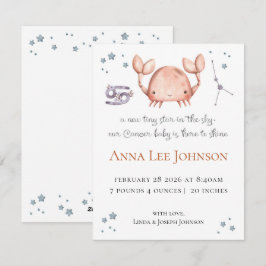 Cancer Zodiac Birth Announcement シーズンカード