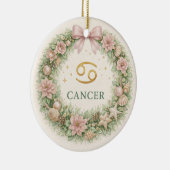 Cancer Zodiac Christmas Ornament – Winter Floral W セラミックオーナメント (右)