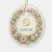 Cancer Zodiac Christmas Ornament – Winter Floral W セラミックオーナメント (左)