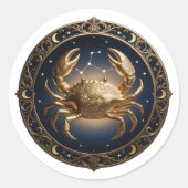 Cancer Zodiac Crab ラウンドシール (正面)
