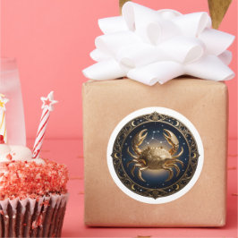 Cancer Zodiac Crab ラウンドシール