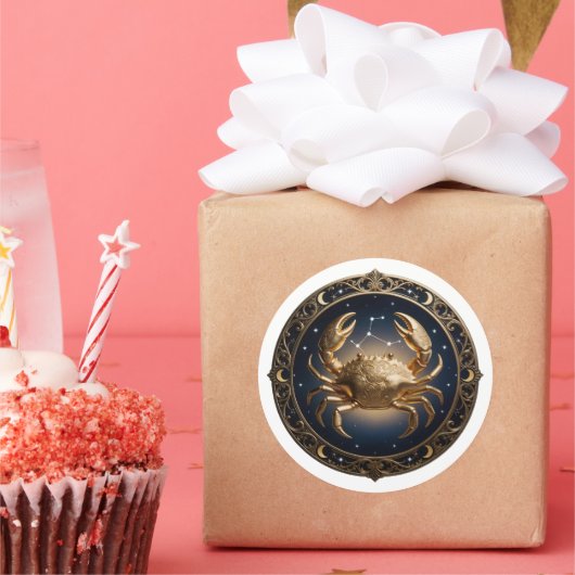 Cancer Zodiac Crab ラウンドシール (パーティー)