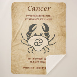 Cancer Zodiac Design with Intuitive Affirmations シェルパブランケット