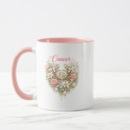 Cancer Zodiac Floral Heart Mug – Romantic Astrolog マグカップ