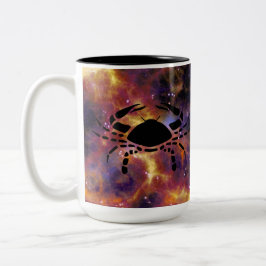 Cancer Zodiac Galaxy Silhouette – Horoscope Astrol ツートーンマグカップ