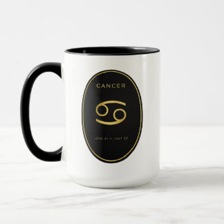 Cancer Zodiac Gold Oval Emblem Mug | Luxury Astrol マグカップ