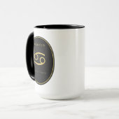 Cancer Zodiac Gold Oval Emblem Mug | Luxury Astrol マグカップ (正面左)