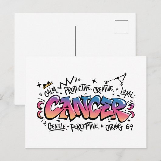 Cancer Zodiac Graffiti   ポストカード (正面/裏面)