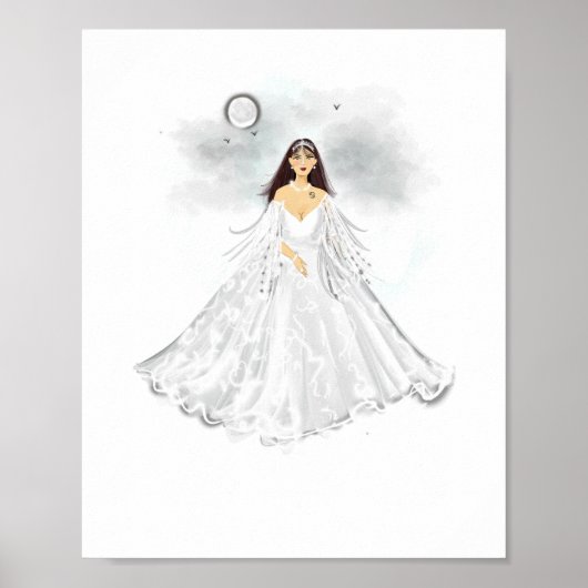 Cancer Zodiac Illustration – Hand Drawn ポスター (正面)