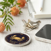 Cancer Zodiac Keychain with Birth Date キーホルダー (側面)