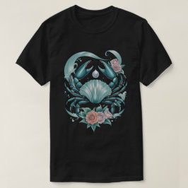 Cancer Zodiac – Mystieke Kreeft met Parel & Rozen Tシャツ