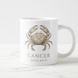 Cancer Zodiac Personalized Name & Birth Date ジャンボコーヒーマグカップ