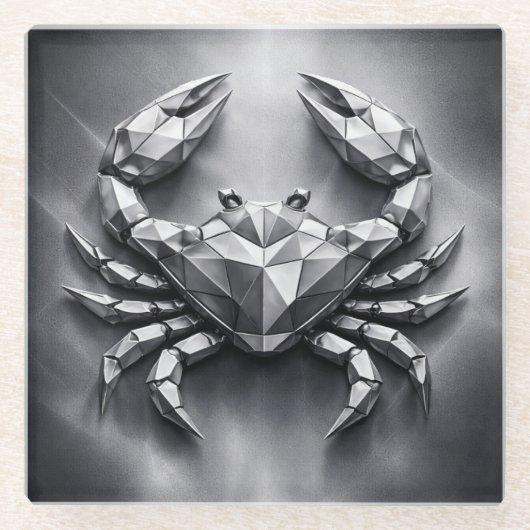 cancer zodiac sign ガラスコースター (正面)