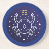 Cancer Zodiac Sign Minimalist Art コースター (正面)