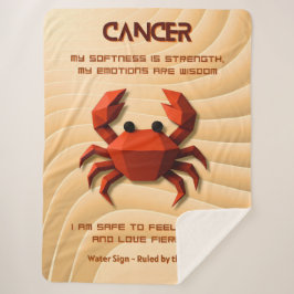 Cancer Zodiac Sign Modern 3D Astrology Design シェルパブランケット