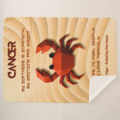 Cancer Zodiac Sign Modern 3D Astrology Design シェルパブランケット (正面(横))