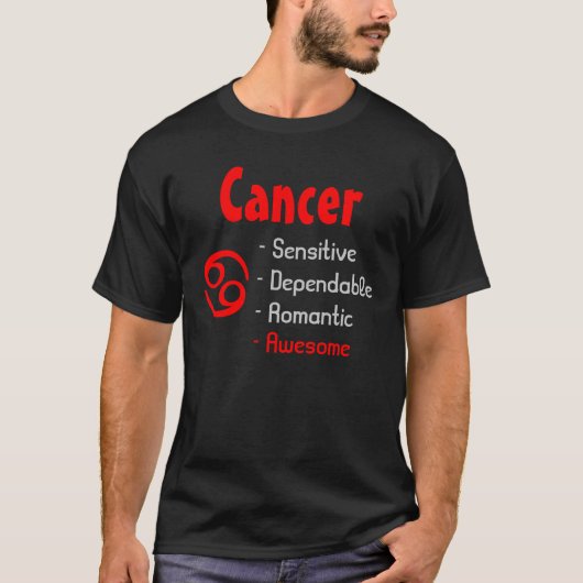 Cancer Zodiac Sign Tシャツ (正面)