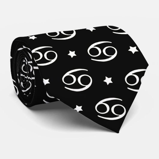 Cancer Zodiac Symbol Black and White ネクタイ (ロール)