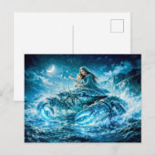 Cancer Zodiac with Mother and Child Reaching for t ポストカード (正面/裏面)