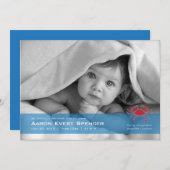 Cancerian the Crab Photo Birth Announcement Card 案内状 (正面/裏面)