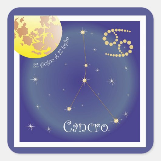 Cancro 22 giugno al 22 luglio Aufkleber スクエアシール (正面)