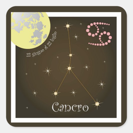 Cancro 22 giugno al 22 luglio Aufkleber スクエアシール (正面)