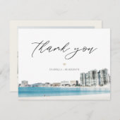 CANCUNメキシコビーチ結婚式写真サンキューカード 招待状 (正面/裏面)