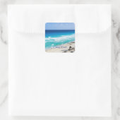 Cancun Beach, Mexico スクエアシール (バッグ)