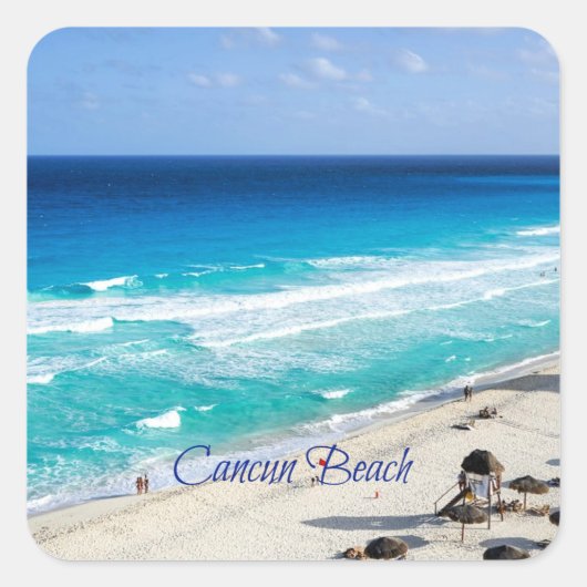 Cancun Beach, Mexico スクエアシール (正面)