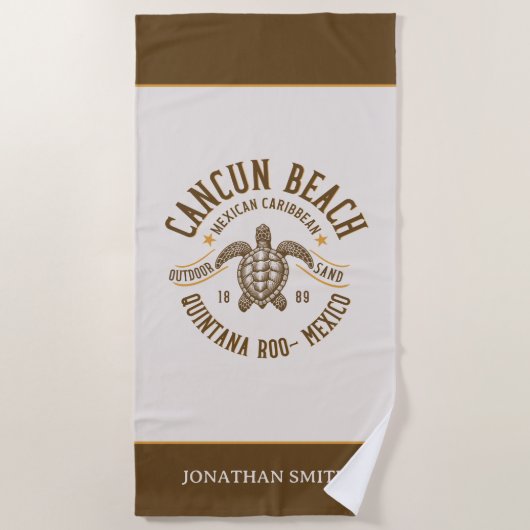 Cancun Beach Mexico | Paradise Mexican Beach ビーチタオル (正面)