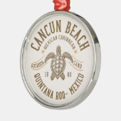 Cancun Beach Mexico | Paradise Mexican Caribbean メタルオーナメント (左)