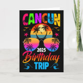Cancun Birthday Trip 2025 Sungles Summer Beach Vac カード (正面)