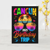 Cancun Birthday Trip 2025 Sungles Summer Beach Vac カード (黄色い花)