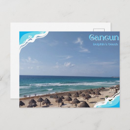 Cancun-Dolphin´s Beach ポストカード (正面/裏面)