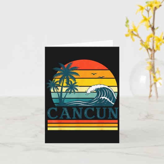 Cancun Holiday Christmas Trip Vacation Matching  カード (黄色い花)