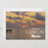 Cancun Mexicoポストカードからの夕日の挨拶 招待状 (正面)