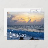 Cancun Mexico Beach Sunset  ポストカード (正面/裏面)
