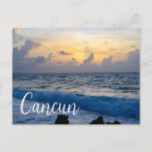 Cancun Mexico Beach Sunset ポストカード (正面)