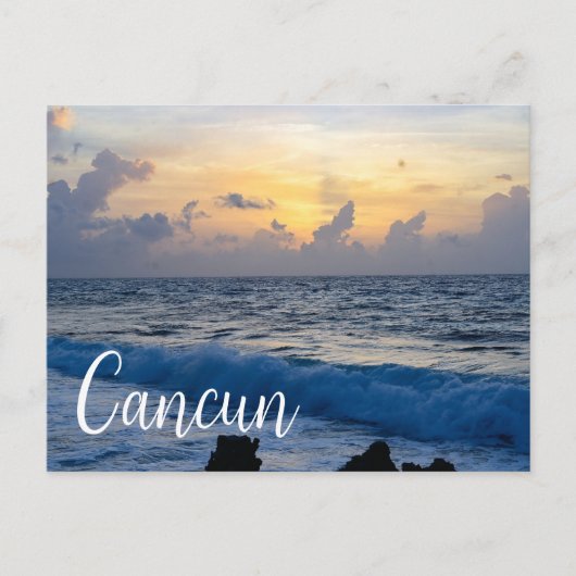 Cancun Mexico Beach Sunset  ポストカード (正面)
