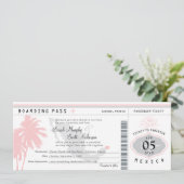 Cancun Mexico Boarding Pass Destination Wedding 招待状 (スタンド正面)