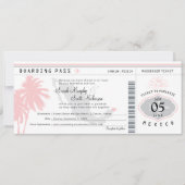 Cancun Mexico Boarding Pass Destination Wedding 招待状 (正面)