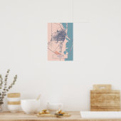 Cancun Mexico Breezy City Map Travel ポスター (キッチン)