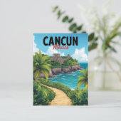 Cancun Mexico Chichen Itza Beach Vaca ポストカード (スタンド正面)