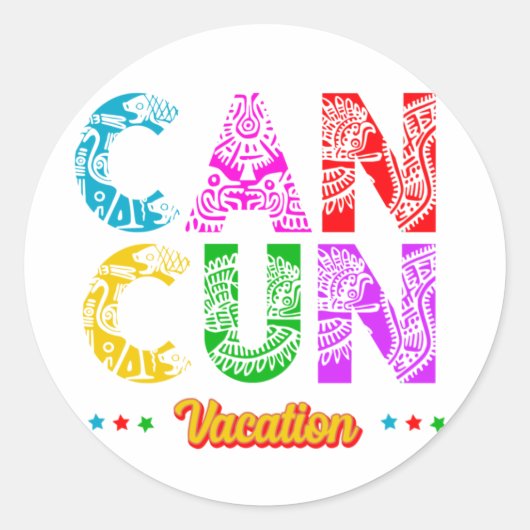 Cancun Mexico Group Vacation Adventure  ラウンドシール (正面)