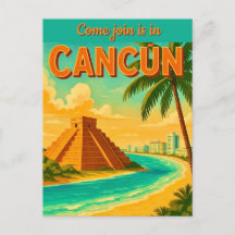 Cancún Mexico Invitation Postcard