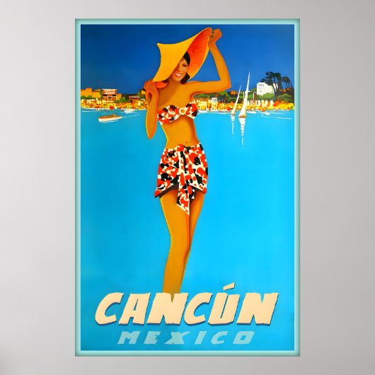 Cancun Mexico Quintana Roo Benito Juarez Travel ポスター (正面)